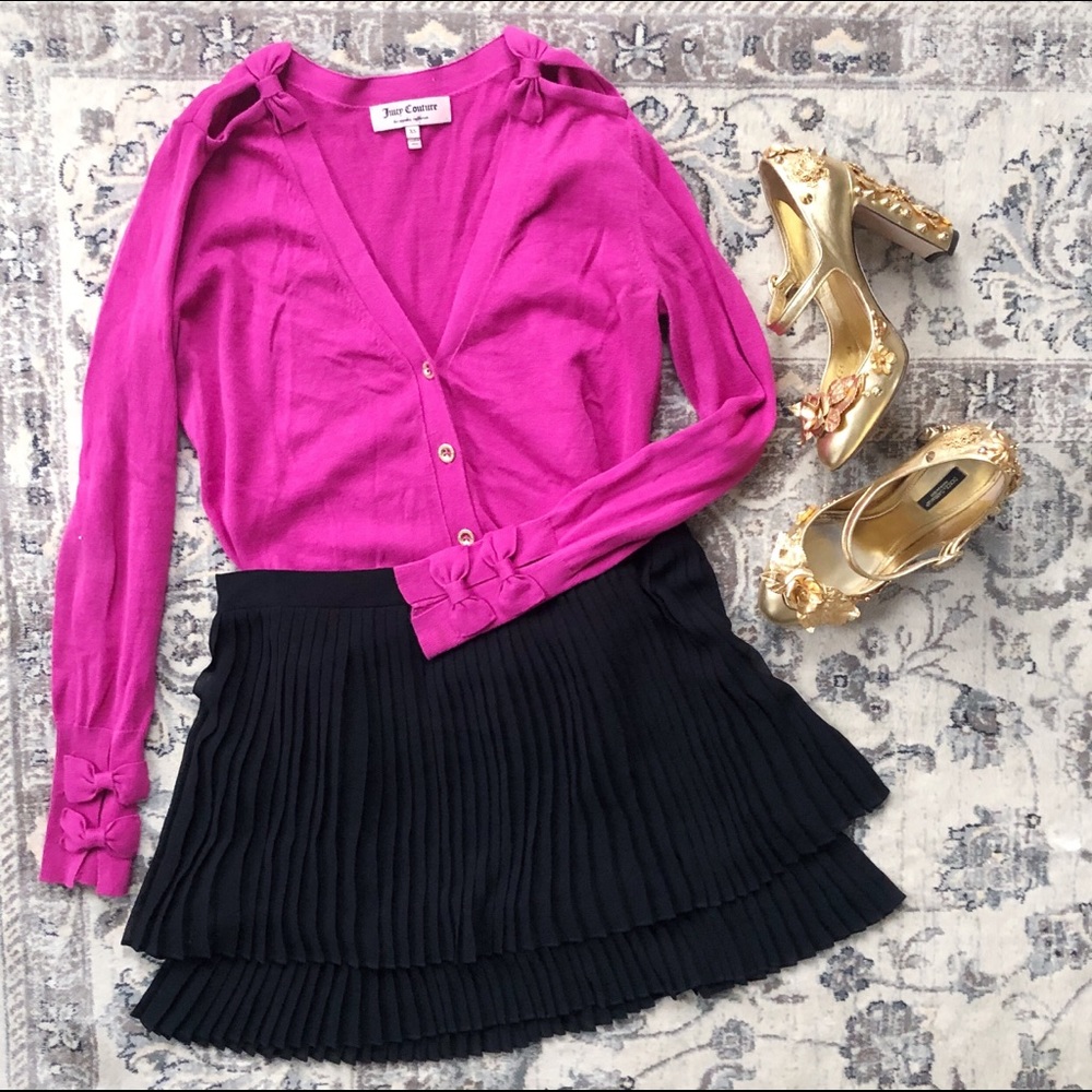 TRU TRUSSARDI Pleated Accordian Mini Skirt